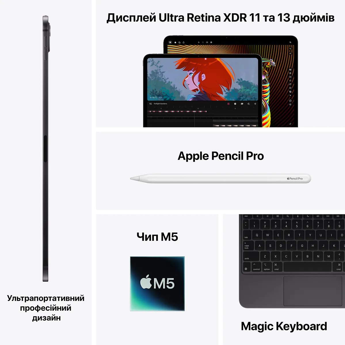Apple iPad Pro 11'' 256GB Space Black (MDWK4) 2025. Купити Apple